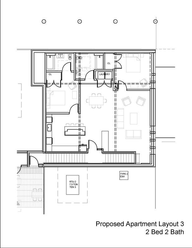 Proposed Apartment Option 3 - 2 Bed 2 Bath